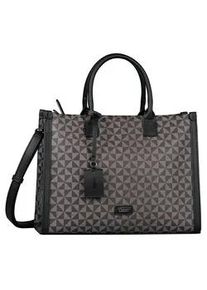 Shopper Gabor "Barina", Damen, Gr. B/H/T: 36cm x 27,5cm x 15cm, schwarz (mixed schwarz), Polyurethan, Rautenmuster, bedruckt, beschichtet, colorblocking, gemustert, kontrastfarbene Details, mehrfarbig, Taschen Shopper, mit besonderem grafischen All-Over-Druck und Glattlederoptik Details