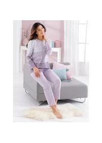 w&auml;schepur Schlafanzug W&Auml;SCHEPUR, Damen, Gr. 40/42, lila (ecru, flieder), 100% Baumwolle, Homewear-Sets Schlafanzug