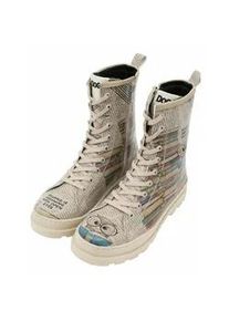 Stiefelette DOGO "Gisele Schn&uuml;rstiefel Boots The Wise Owl Damen Stiefeletten", Damen, Gr. 41, Normalschaft, bunt (natur), Lederimitat, Schuhe Schn&uuml;rboots Winterboots, Handgefertigt