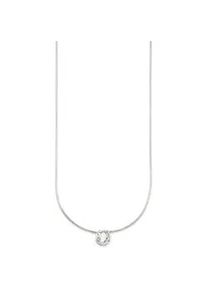Kette mit Anh&auml;nger Bruno Banani "Schmuck Geschenk Silber 925 Halsschmuck Halskette Schlangenkette Stein", silber (silberfarben, kristallwei&szlig;), Halsketten, Damen, Silber 925 (Sterlingsilber), L: 45, mit Zirkonia (synth.), Korund (synth.) oder Spinell (synth.)