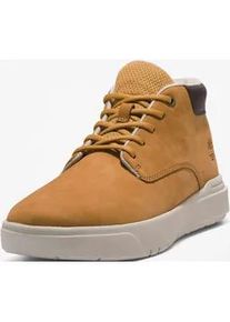 Schn&uuml;rboots Timberland "SENECA BAYMID LACE UP SNEAKER", Herren, Gr. 43, gelb (wheat), Leder, Schuhe Schn&uuml;rboots, Winterstiefel, Schn&uuml;rstiefel, Winterschuhe