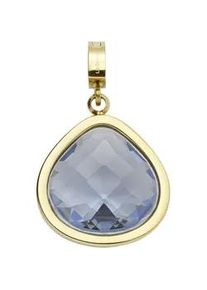 Charm-Einh&auml;nger Leonardo "Anh&auml;nger Juvinga Clip & Mix", gold (gelbgoldfarben, blau, blau), Charms, Damen, Edelstahl, mit Glasstein