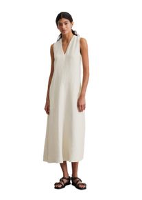 Marc O'Polo MARC O'POLO Damen Midikleid "in A-Linie geschnitten"silky stone, Gr. 40, unifarben, Obermaterial: 100% Leinen; Futter: 100% Baumwolle, Kleider