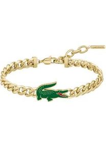 Armband Lacoste "ARTHOR", gold (gelbgoldfarben, gr&uuml;n), Armb&auml;nder, Herren, 22cm, Edelstahl, Armband, mit Emaille