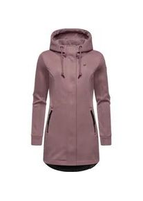Kapuzensweatjacke Ragwear "Letti Bonded", Damen, Gr. XXXL(46), lila (mauve), Feinstrick, Obermaterial: 100% Polyester; Innenfutter: 100% Polyester, tailliert ca. Mitte Oberschenkel, hoch geschlossener Ausschnitt, &Auml;rmel ohne &Auml;rmelschlitz normaler Saum, Sweatjacken, Sportliche Kapuzenjacke in Feinstrick-Optik