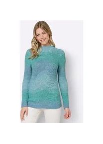 Strickpullover Inspirationen "Pullover", Damen, Gr. 40, bunt (blaugr&uuml;n, bleu, meliert), 100% Polyacryl, bedruckt, gemustert, mehrfarbig, meliert, Pullover Strickpullover