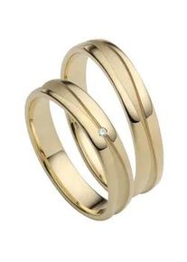 Trauring Firetti "Schmuck Geschenk Gold 750 Hochzeit Ehering "LIEBE" Gr. 56, gold (gelbgoldfarben), Fingerringe, Damen, 56, 0,01 SI = kleine Einschl&uuml;sse mit Brillant, Gelbgold 585, 4mm, Trauring, Made in Germany, wahlweise mit oder ohne Brillant