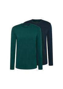 Tchibo - 2 Langarm-Shirts - Herren - Gr. S - gr&uuml;n