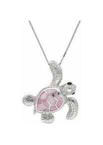 Kette mit Anh&auml;nger Firetti "Schmuck Geschenk Silber 925 Halsschmuck Halskette Schildkr&ouml;te", rosa (silber, 925, rosa), Halsketten, Damen, Silber 925 (Sterlingsilber), L: 45 B: 1mm, mit Perlmutt, B:1mm