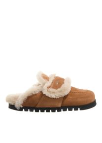 NUBIKK Slipper & Pantoletten - Teddy Fur Studs (L) - Gr. 38 (EU) - in Braun - f&uuml;r Damen