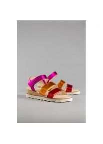 Keilsandalette ANISTON SHOES, Damen, Gr. 40, pink (pink kombiniert), Lederimitat, metallic, Schuhe, Sandale, Sommerschuh, Klettschuh, Metallic-Optik - NEUE KOLLEKTION