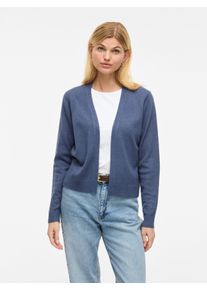 Vila Damen Cardigan "VIRIL SHORT L/S KNIT CARDIGAN-NOOS"vintage indigo detail:schwarz melange, casual, Gr. M, meliert, Feinstrick, Obermaterial: 50%
