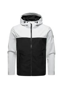Softshelljacke Ragwear "Shellwie Block", Herren, Gr. M (50), wei&szlig;, Obermaterial: 100% Polyester; Futter: 100% Polyester, gerade h&uuml;ftbedeckend, &Auml;rmel ohne &Auml;rmelschlitz Windstopperb&uuml;ndchen, Jacken Softshelljacke, wasserdichte Herren &Uuml;bergangsjacke mit gro&szlig;er Kapuze