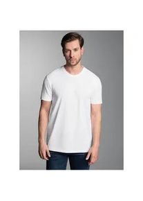 T-Shirt TRIGEMA "TRIGEMA Essential Tee", Damen, Gr. S, wei&szlig;, Single Jersey, 48% Baumwolle, 48% Micromodal, 4% Elastan, Basic, Rundhals, Shirts T-Shirt