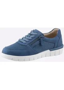 Sneaker Caprice, Damen, Gr. 38, blau (mittelblau), Veloursleder, Schuhe Sneaker