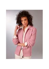 Strickjacke CREATION L PREMIUM, Damen, Gr. 40, rosa (rosenquarz), 100% Baumwolle, unifarben, Strickjacken Strickjacke