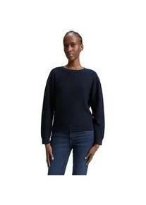 V-Ausschnitt-Pullover Tom Tailor DENIM, Damen, Gr. S (36), blau (sky captain blau), Strick, Obermaterial: 100% Baumwolle, unifarben, relaxed fit taillenbedeckt, Rundhals, Rippb&uuml;ndchen, Pullover, mit Rippb&uuml;ndchen