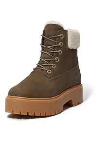 Winterboots Timberland "STONE STREETMID WARM LINED WATERPROOF BOOT", Damen, Gr. 40, schwarz braun full grain, Leder, Schuhe Winterboots, Snowboots, Winterstiefel, Winterschuhe, wasserdicht und gef&uuml;ttert