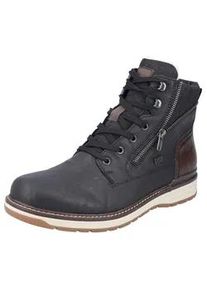 Winterboots Rieker, Herren, Gr. 41, schwarz (schwarz, dunkelbraun), Lederimitat, Textil, Schuhe Winterboots, mit wasserabweisender RiekerTEX-Membran