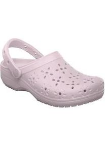 Clog Crocs "Classic Floral Cut Out Clog", Damen, Gr. 38, rosa (rosa, pink milk), CrosliteTM, gebl&uuml;mt, Schuhe Clog, Sandale, Sommerschuh, Loafer mit L&uuml;ftungs&ouml;ffnungen in Bl&uuml;tenstruktur