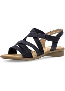 Sandalette Gabor "FLORENZ", Damen, Gr. 40, blau (nachtblau), Nubukleder, unifarben, Schuhe Sandalette, Sommerschuh, Komfortschuh, Riemchensandale in Weite G (=weit)