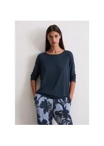 Marc O'Polo Longsleeve MARC O'POLO "Mix N Match Cotton Modal", Damen, Gr. S, blau (dunkelblau), Jersey, Obermaterial: 92% Modal, 8% Elasthan, h&uuml;ftbedeckend, Rundhals, Shirts, mit Rundhalsausschnitt, lang&auml;rmelig, lockere Passform, Regular Fit