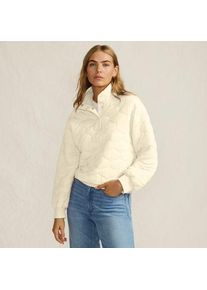 LANDS' END Sweatshirt mit Steppung, Damen,  Wei&szlig;, Polyester/Viskose, by Lands' End