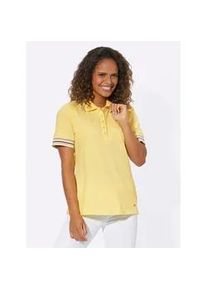 Poloshirt Casual Looks "Poloshirt", Damen, Gr. 36, gelb (zitrone), 95% Baumwolle, 5% Elasthan, unifarben, V-Ausschnitt, Shirts