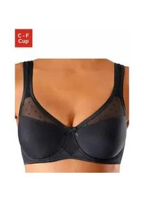 Minimizer-BH Nuance, Damen, Gr. 75, Cup F, schwarz, Microtouch, Obermaterial: 71% Polyamid, 29% Elasthan, BHs Minimizer-BH, mit B&uuml;gel und wattierten Tr&auml;gern, Topseller
