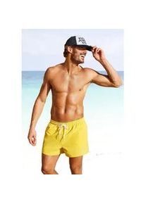 Badeshorts s.Oliver, Herren, Gr. XL (54/56), N-Gr, gelb, Microfaser, Microfaser, Polyester, kontrastfarbene Details, unifarben, Badehosen Badeshorts, mit komplement&auml;rem Farbdesign
