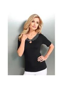 Kurzarmshirt Lady "Shirt", Damen, Gr. 42, schwarz, 95% Viskose, 5% Elasthan, unifarben, Rundhals, Shirts