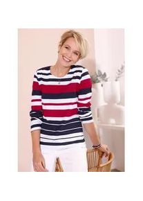 T-Shirt Classic Basics "Shirt", Damen, Gr. 40, bunt (rot, marine, gestreift), 100% Baumwolle, gemustert, gestreift, Rundhals, Shirts T-Shirt