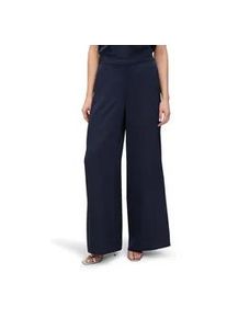 Stoffhose Vera Mont "Damen mit Taschen", Damen, Gr. 36, Normalgr&ouml;&szlig;en, blau (night sky), Satin, Obermaterial: 100% Polyester, l&auml;ssig geschnitten lang, Hosen Stoffhose, Material