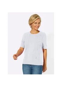 Kurzarmpullover Classic Basics "Pullover", Damen, Gr. 52, wei&szlig;, 100% Polyacryl, unifarben, Pullover