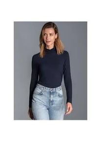 Rollkragenshirt TRIGEMA "TRIGEMA Rollkragen-Shirt aus elastischer Viskose", Damen, Gr. S, blau (navy), Single Jersey, 94% Viskose, 6% Elasthan, Basic, normal, ohne Ausschnitt, Shirts