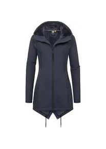 Sweatjacke Ragwear "Wingi", Damen, Gr. S (36), blau (navy), 95% Polyester, 5% Elasthan, tailliert ca. Mitte Oberschenkel, hoch geschlossener Ausschnitt, eng normaler Saum mit Daumenl&ouml;chern, Sweatjacken Sweatjacke, Sportliche Damen Kapuzenjacke mit kuschelig weichem Innenleben