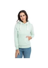 Kapuzensweatshirt DEPROC ACTIVE "HildaCMYK II WOMEN", Damen, Gr. 46 (L), gr&uuml;n, 50% Baumwolle, 50% Polyester, bequem, angesetztes B&uuml;ndchen, Sweatshirts, weiche Fleecejacke mit K&auml;ngurutasche