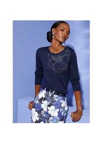 CR&Eacute;ATION L Strickpullover CREATION L "Pullover", Damen, Gr. 38, blau (marine), 70% Viskose, 30% Polyamid, unifarben, Pullover Strickpullover