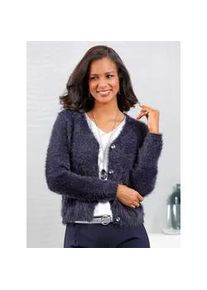 Cardigan Lady, Damen, Gr. 42, blau (marine), 78% Polyamid, 22% Viskose, unifarben, Strickjacken