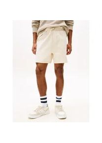 Tommy Hilfiger Sweatshorts TOMMY JEANS "TJM RLX NEW CLSSCS BEACH SHORT", Herren, Gr. M, N-Gr, beige (desert sand dune), Sweatware, Obermaterial: 100% Baumwolle, unifarben, regular fit kurz, Hosen Sweatshorts, Mit Kordelzug