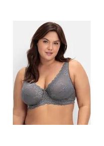 B&uuml;gel-BH sheego, Damen, Gr. 90, Cup G, grau (graphit), 85% Polyamid, 15% Elasthan, BHs B&uuml;gel-BH