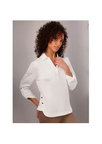 Poloshirt CREATION L PREMIUM "Pima-Baumwoll-Shirt", Damen, Gr. 38, beige (ecru), 95% Baumwolle, 5% Elasthan, unifarben, V-Ausschnitt, Shirts