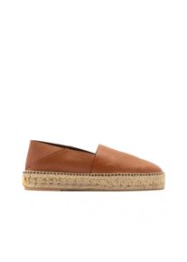 Valentino Garavani Low-Top Sneaker - Logo-Plaque Leather Espadrilles - Gr. 42 (EU) - in Braun - f&uuml;r Damen