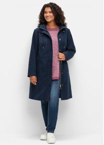 sheego Große Größen Wintermantel in leichter A-Linie, nachtblau, Größe 44 - Damen