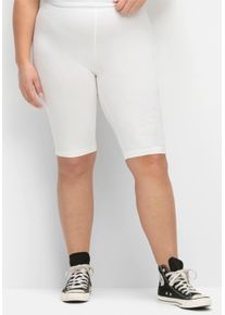 sheego Große Größen Radlerhose in knielanger Form, weiß, Größe 48 - Damen