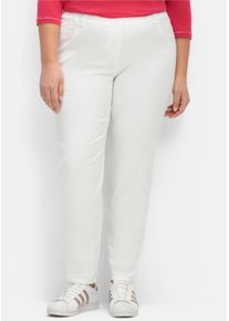 sheego Große Größen Schlupfhose in schmaler Form, aus Twill, weiß, Größe 54 - Damen