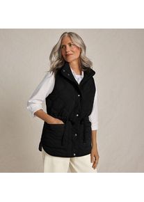 LANDS' END Wendbare, gesteppte Sherpa-Fleeceweste, Damen,  Schwarz, Polyester/Nylon, by Lands' End