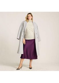 LANDS' END Satin-Midirock, Damen,  Rot, Polyester, by Lands' End