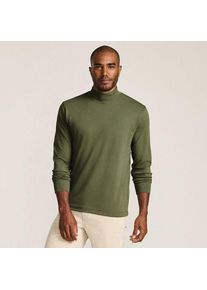 LANDS' END Super-T Stehbundshirt, Classic Fit, Herren,  Gr&uuml;n, Baumwolle, by Lands' End