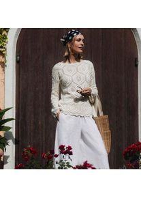 LANDS' END Noppenpullover, Damen,  Wei&szlig;, Baumwolle, by Lands' End